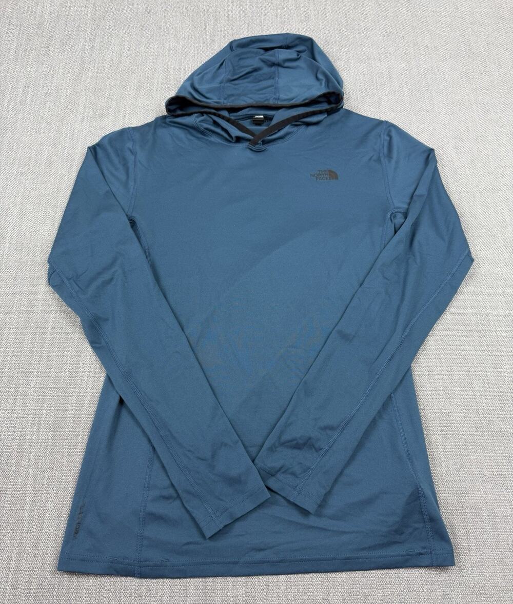 The North Face FlashDry Hoodie Men’s Small Blue Performance Pullover Stretch